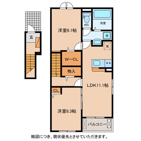 クレメント近江八幡　Dの物件間取画像